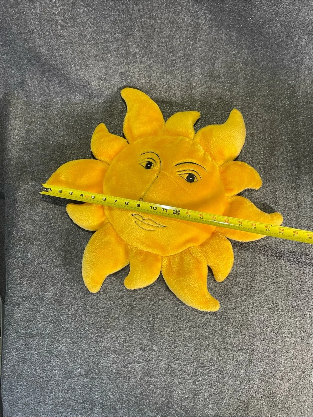 Celestial Sun Face Yellow Plush Pillow 19